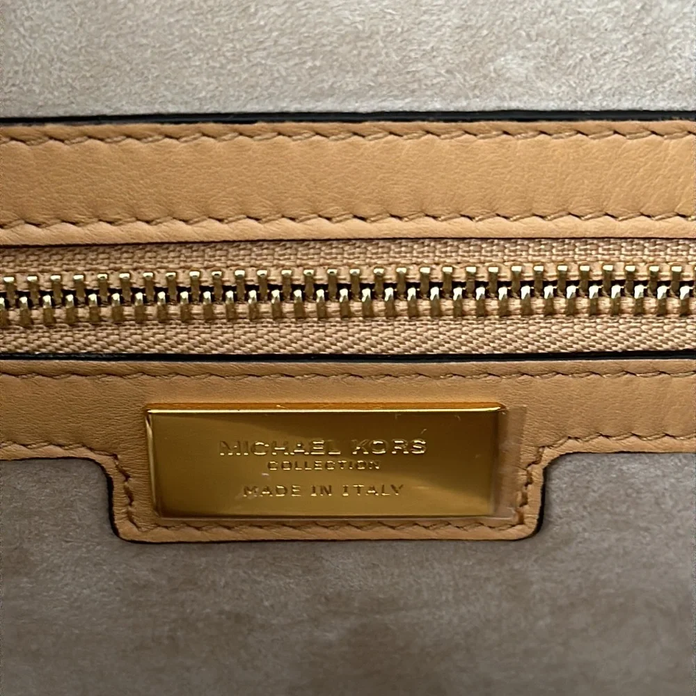 NWT Michael Kors Collection Bancroft Md Satchel, Denim/Genuine Leather - Picture 8 of 16